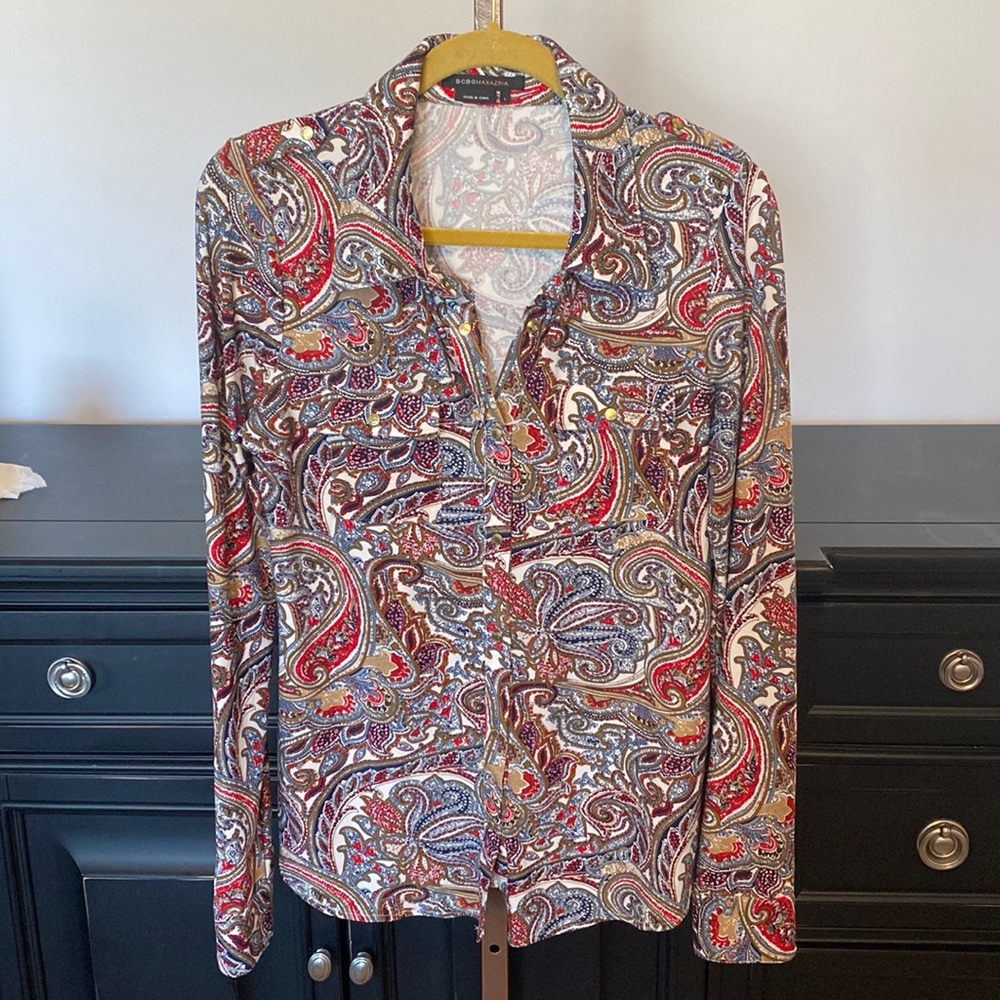 BCBGMAXAZRIA Paisley Blouse